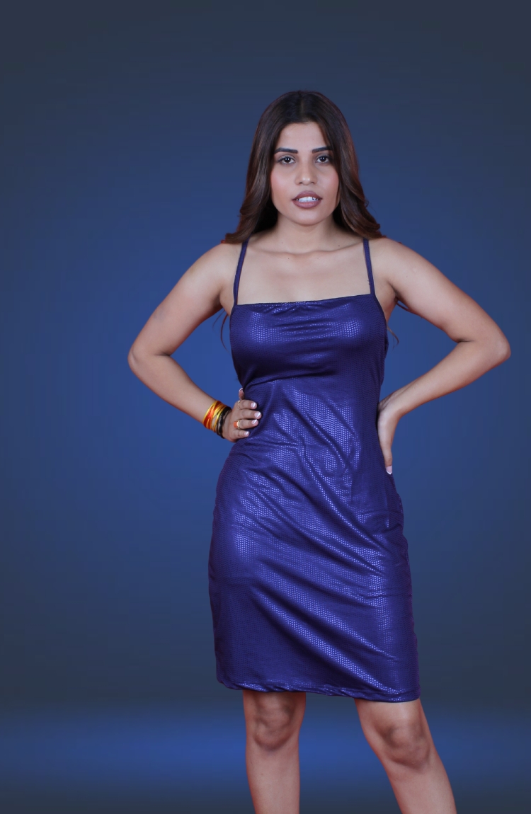 Blue Sleeveless One Piece Dress for Women