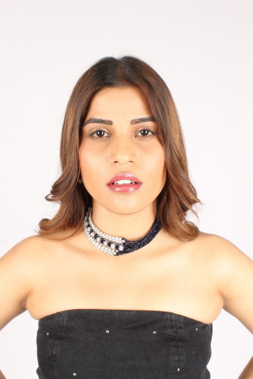 Jewelry Set Traditionally Styled for Women Black & White Moti Beads