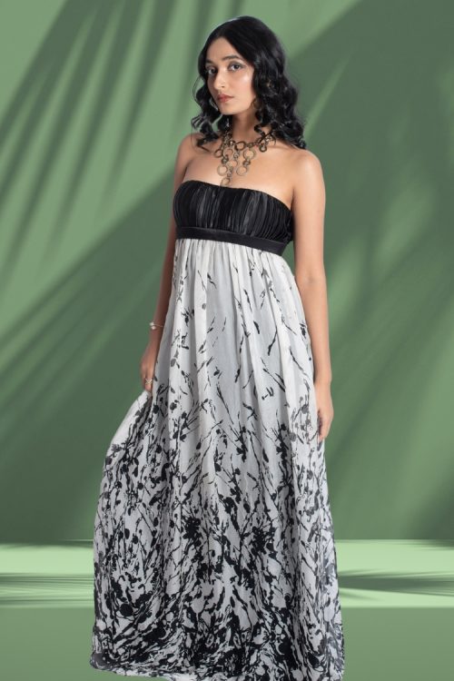 Black & White Full Length Gown for Women & Girls