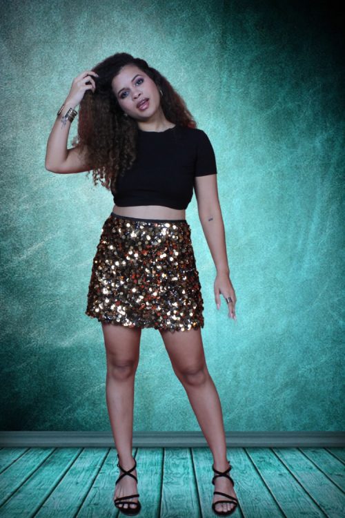 High Rise Elasticated Waistband Lurex Gliter Sparkle Women Mini Wrap Bodycon Skirt