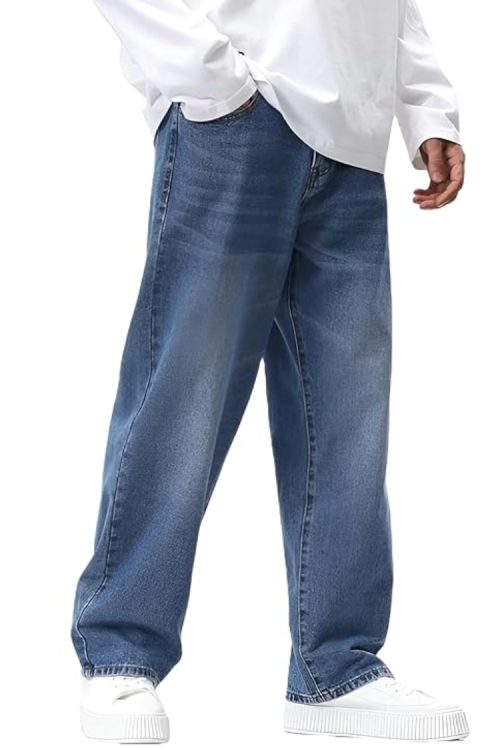Denim Cotton Oversized Loose Baggy Fit Jeans Pants for Men