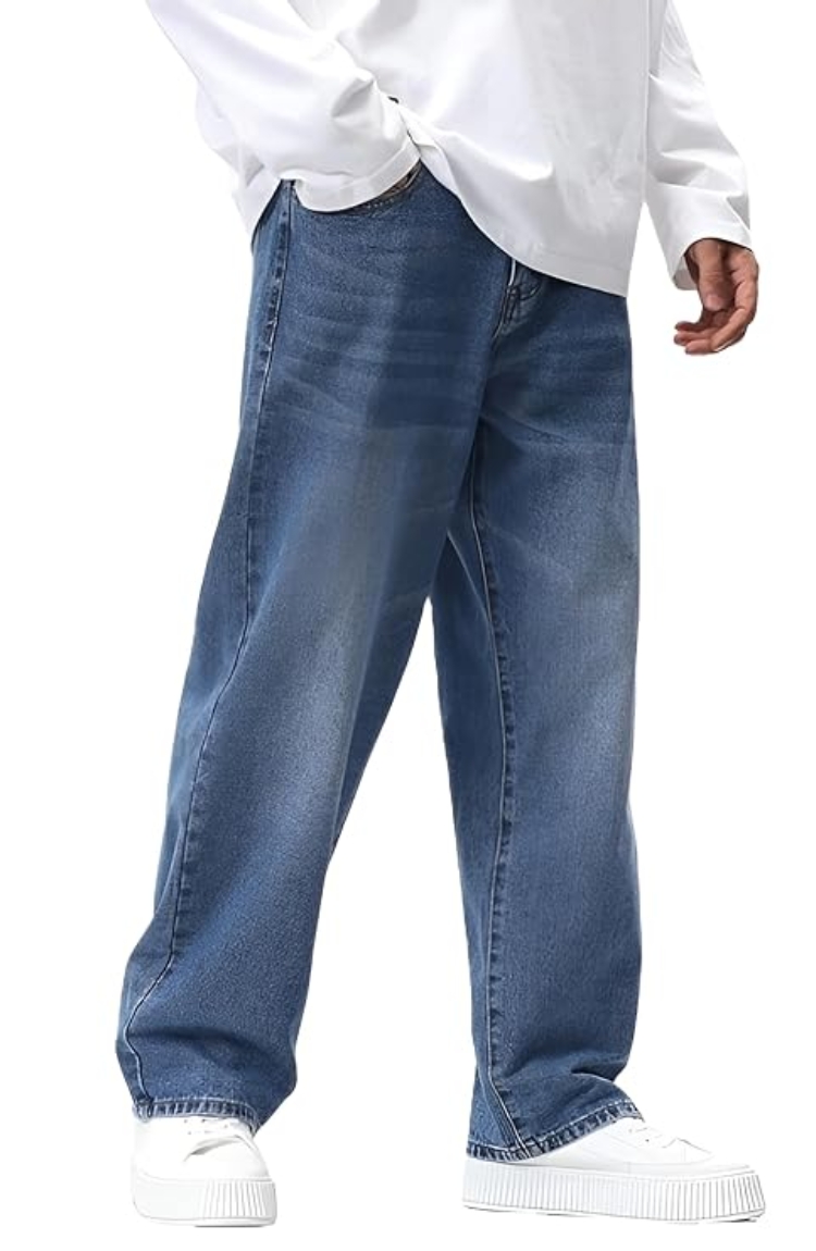 Denim Cotton Oversized Loose Baggy Fit Jeans Pants for Men